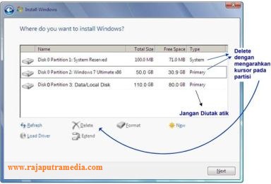 cara install windows 7 ultimate