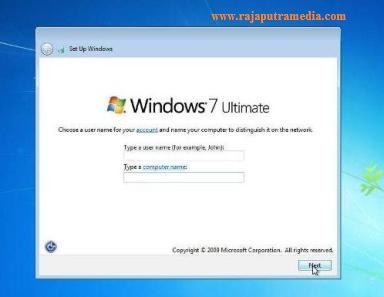 cara install windows 7 ultimate