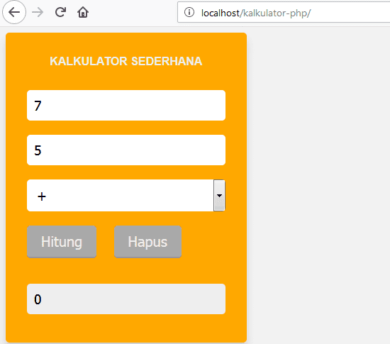 cara membuat kalkulator dengan php mysql
