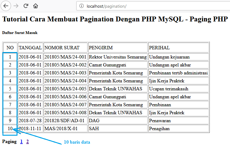 cara membuat pagination dengan php mysql