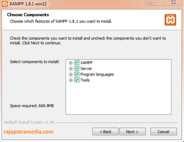 cara instal web server xampp
