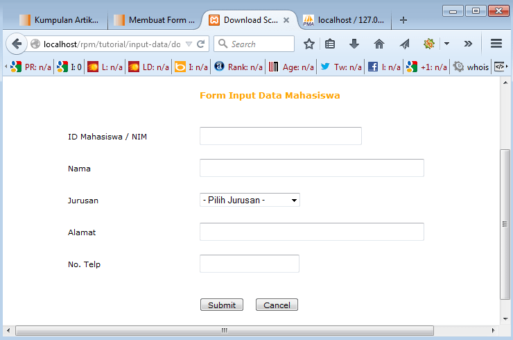 membuat form input data dengan php mysql