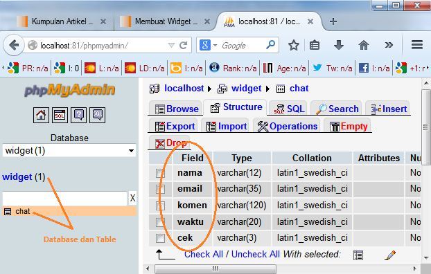 membuat widget live chat dengan php mysql