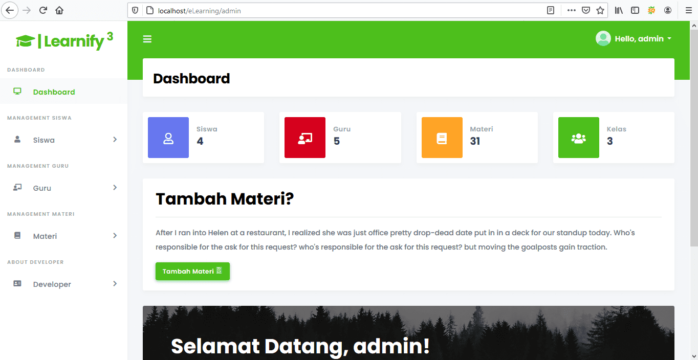 program aplikasi e learning berbasis web