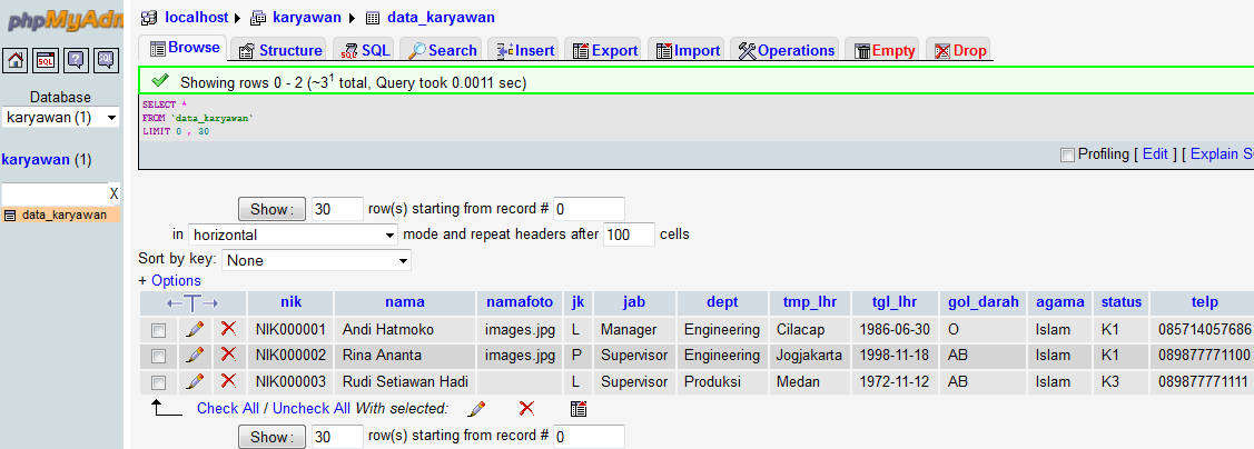script php update database mysql