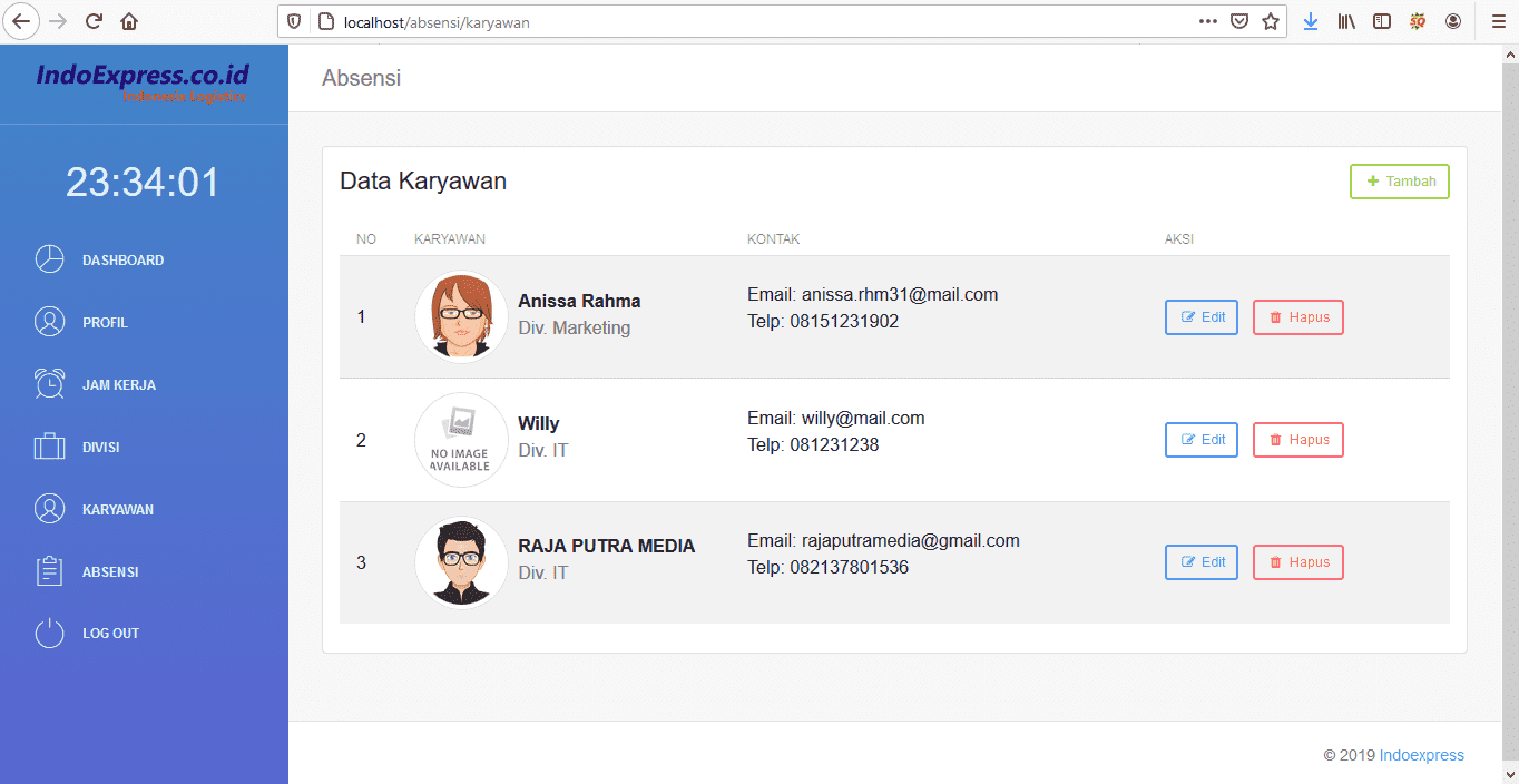 source code aplikasi absensi berbasis web