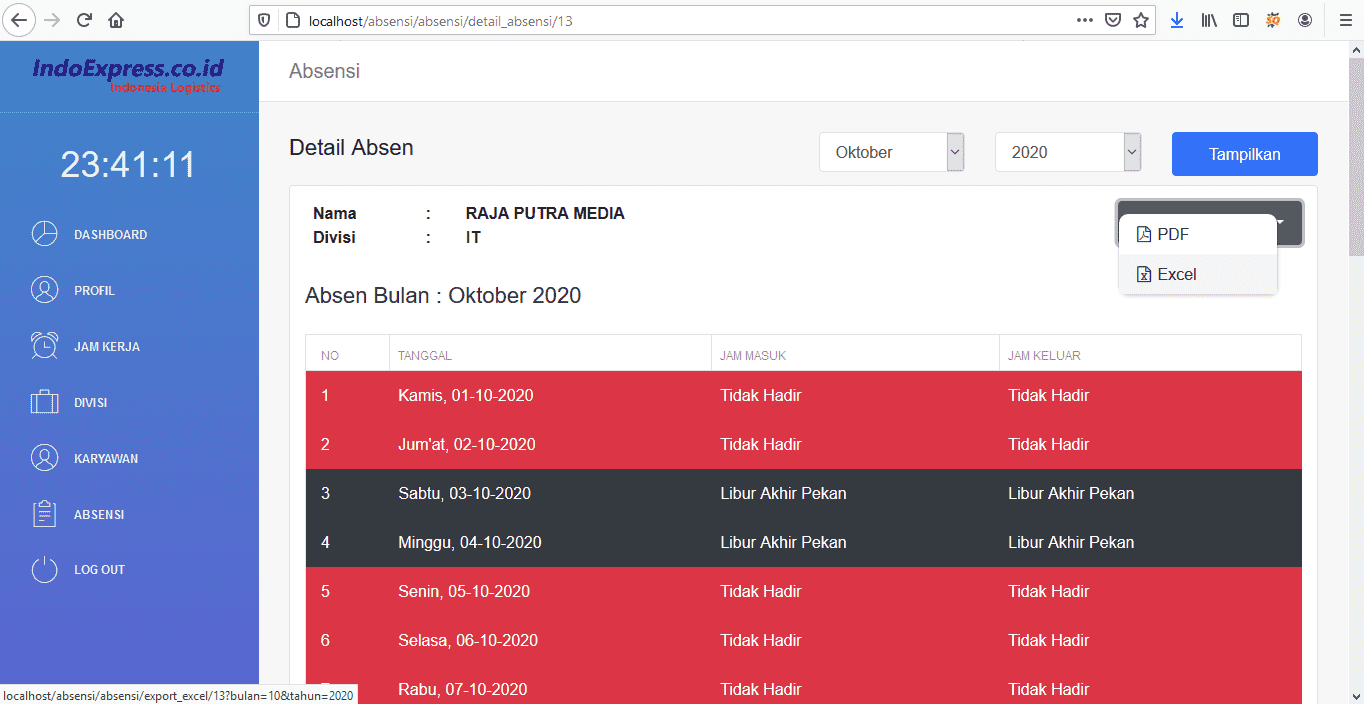 source code aplikasi absensi berbasis web
