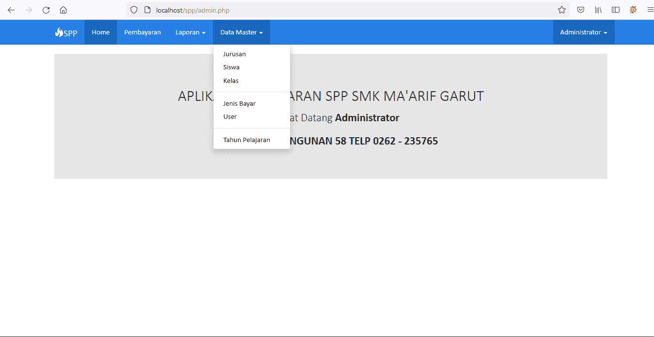 source code aplikasi pembayaran spp berbasis web