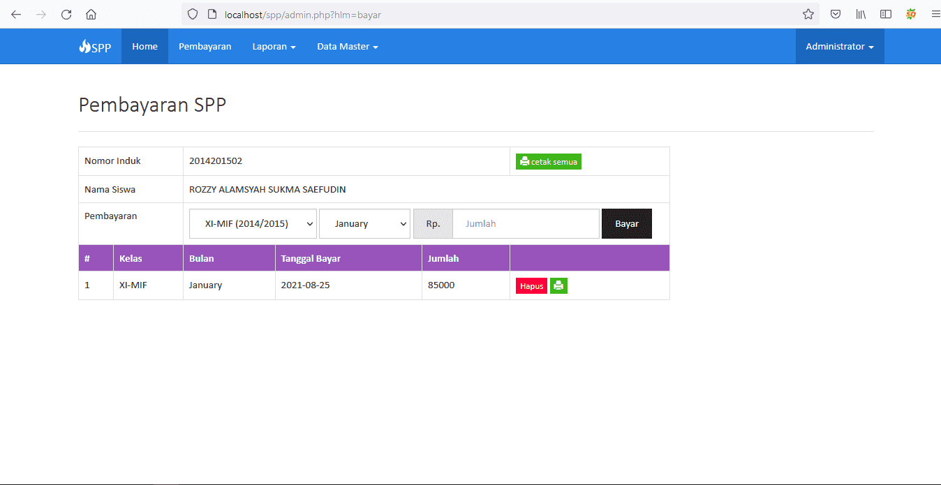 source code aplikasi pembayaran spp berbasis web