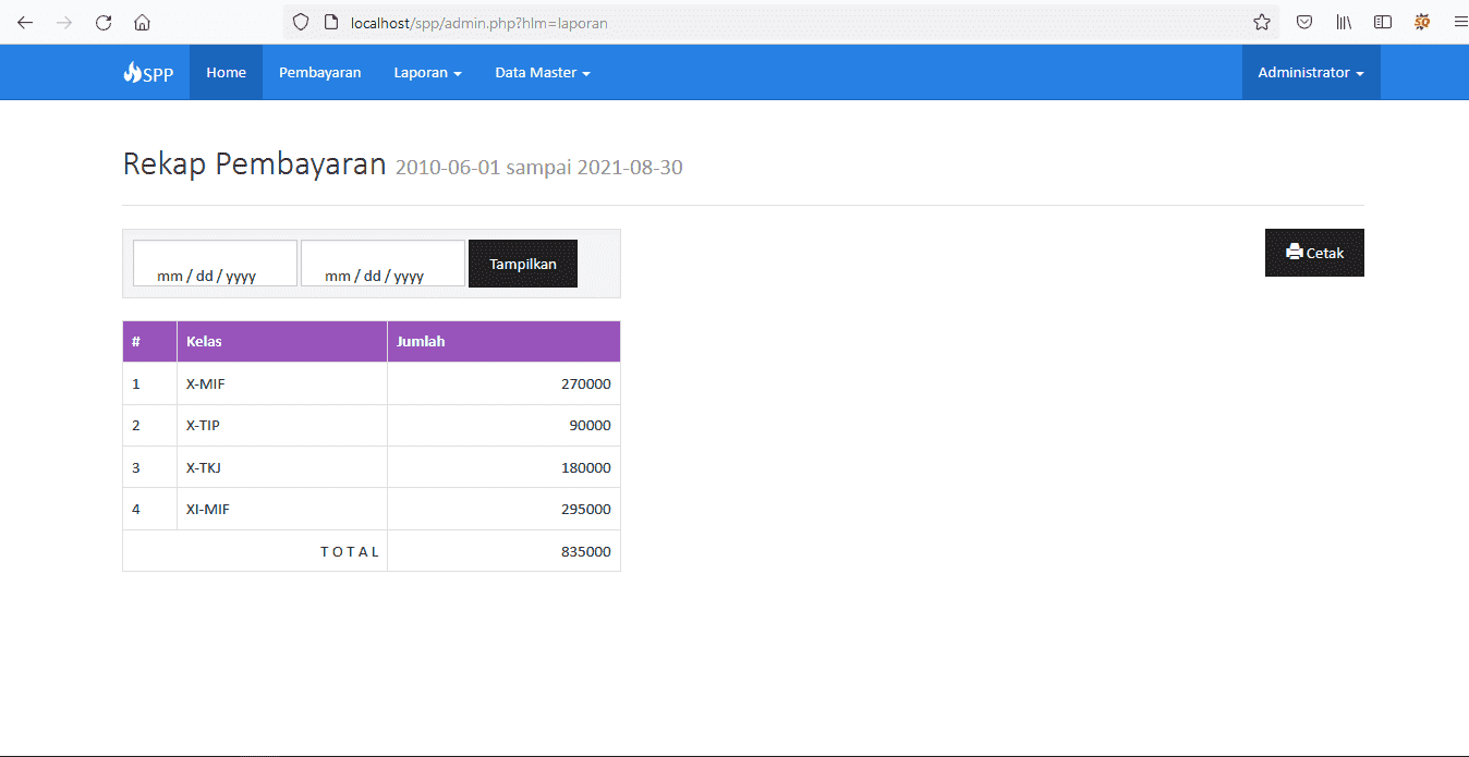 source code aplikasi pembayaran spp berbasis web