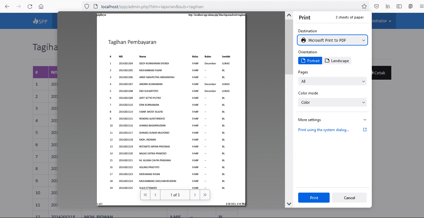 source code aplikasi pembayaran spp berbasis web